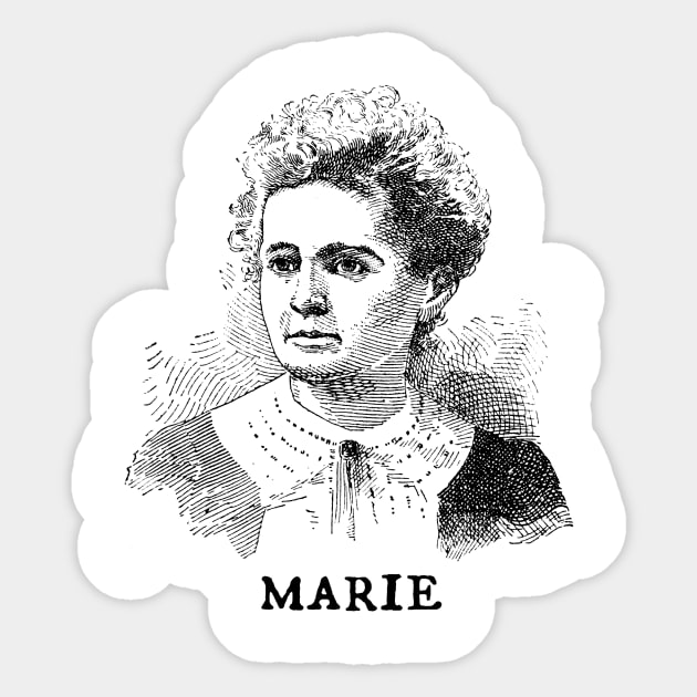 Marie Curie Sticker by Half-Arsed History